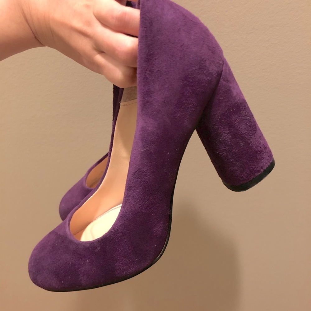 ISOLA Purple Suede Chunky Heels Size 4 / 34